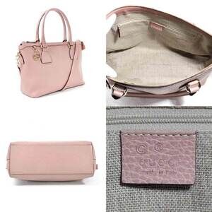 Gucci Calfskin Shoulder Handbag Interlocking Gold Crossbody GG Pink Bag